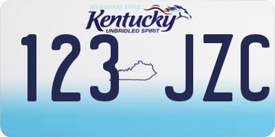 KY license plate 123JZC