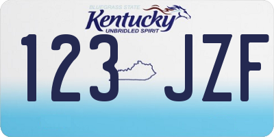 KY license plate 123JZF
