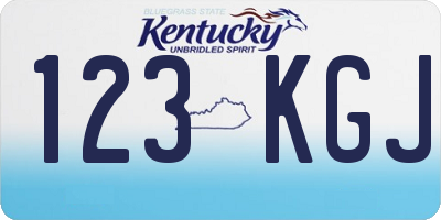 KY license plate 123KGJ
