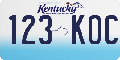 KY license plate 123KOC
