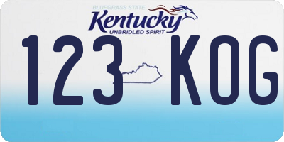 KY license plate 123KOG