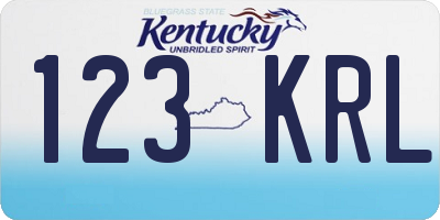 KY license plate 123KRL