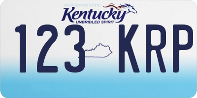 KY license plate 123KRP