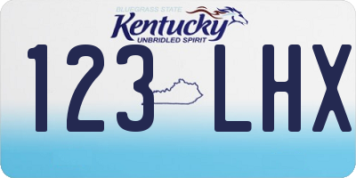 KY license plate 123LHX