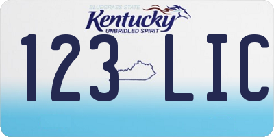 KY license plate 123LIC