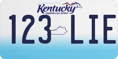 KY license plate 123LIE