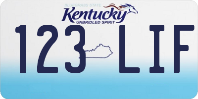 KY license plate 123LIF