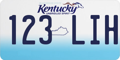 KY license plate 123LIH