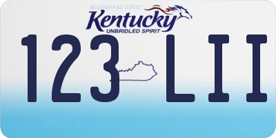 KY license plate 123LII