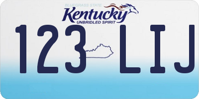 KY license plate 123LIJ