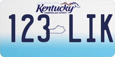 KY license plate 123LIK