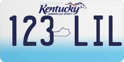 KY license plate 123LIL