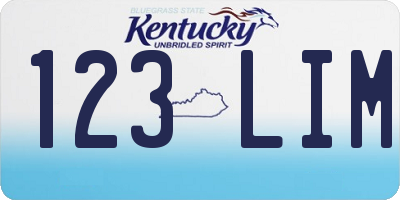 KY license plate 123LIM