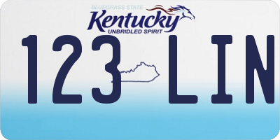 KY license plate 123LIN