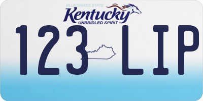 KY license plate 123LIP