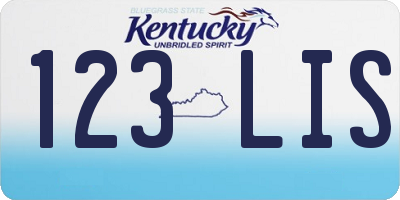 KY license plate 123LIS