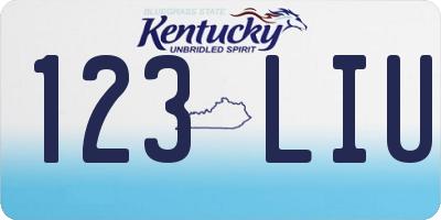 KY license plate 123LIU