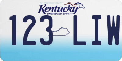 KY license plate 123LIW