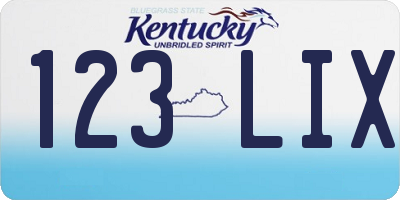 KY license plate 123LIX