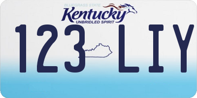 KY license plate 123LIY