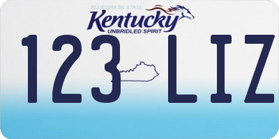 KY license plate 123LIZ
