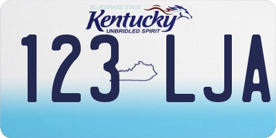 KY license plate 123LJA