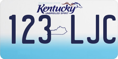 KY license plate 123LJC