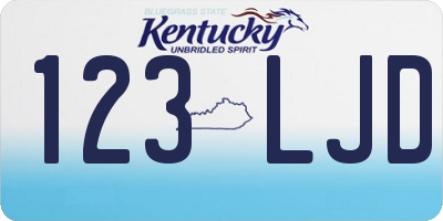 KY license plate 123LJD