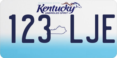 KY license plate 123LJE