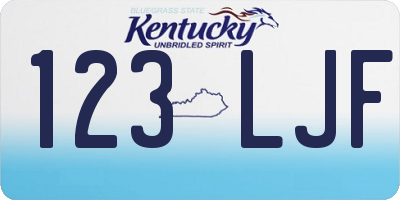 KY license plate 123LJF