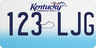 KY license plate 123LJG