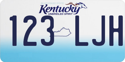 KY license plate 123LJH