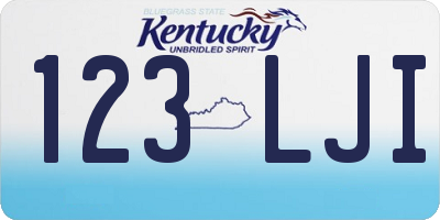 KY license plate 123LJI