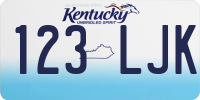 KY license plate 123LJK