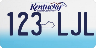 KY license plate 123LJL