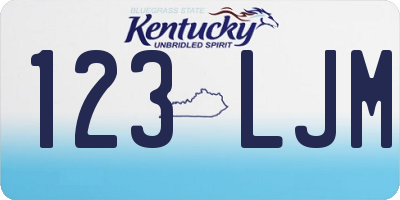 KY license plate 123LJM