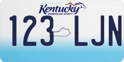 KY license plate 123LJN