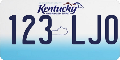 KY license plate 123LJO
