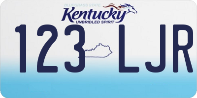 KY license plate 123LJR
