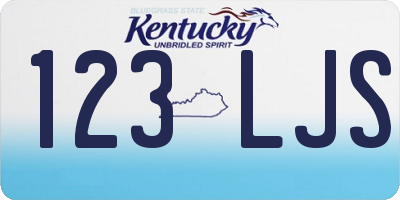KY license plate 123LJS