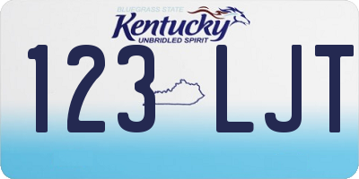 KY license plate 123LJT