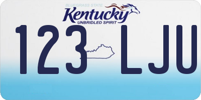 KY license plate 123LJU