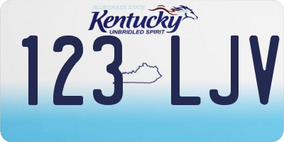 KY license plate 123LJV