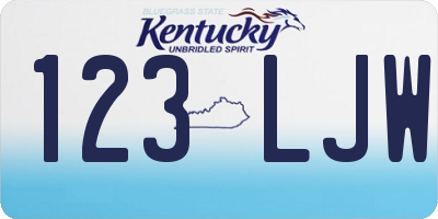 KY license plate 123LJW