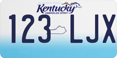 KY license plate 123LJX
