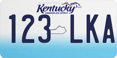 KY license plate 123LKA