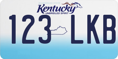 KY license plate 123LKB