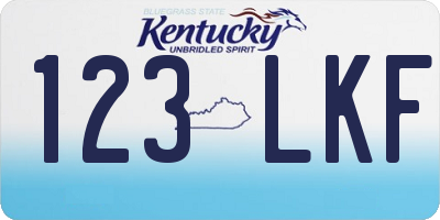KY license plate 123LKF