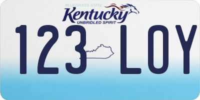 KY license plate 123LOY