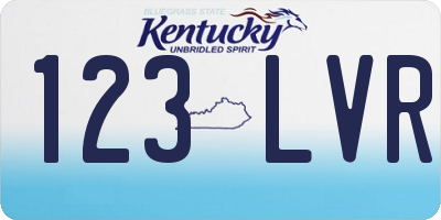 KY license plate 123LVR